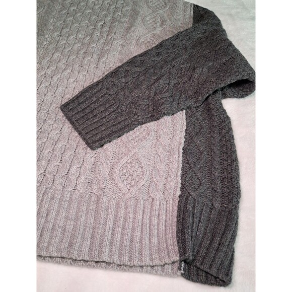 J.Crew L/XL Oversized Cable-Knit Crewneck Sweater Contrast Sleeves CE720 NWT - Picture 4 of 8